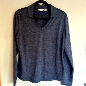 LADY HAGEN navy blue long sleeve, collared golf shirt women’s -medium